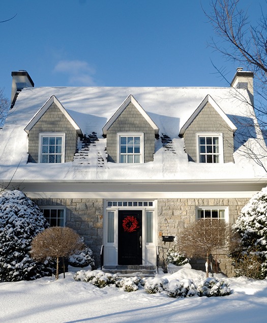 belle maison hiver