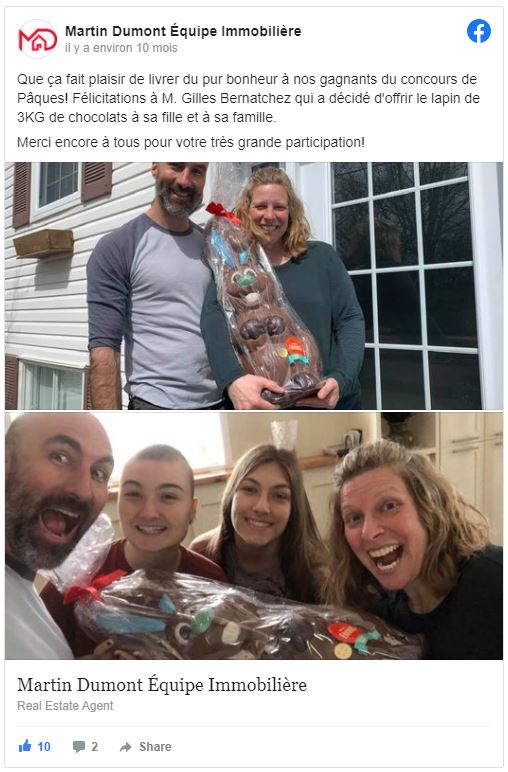 Gagnants du Concours Pâques 2020