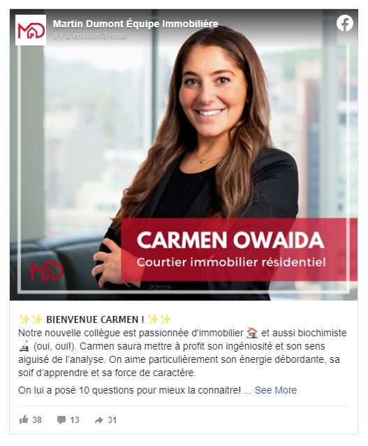 Carmen Owaida, Courtier immobilier résidentiel